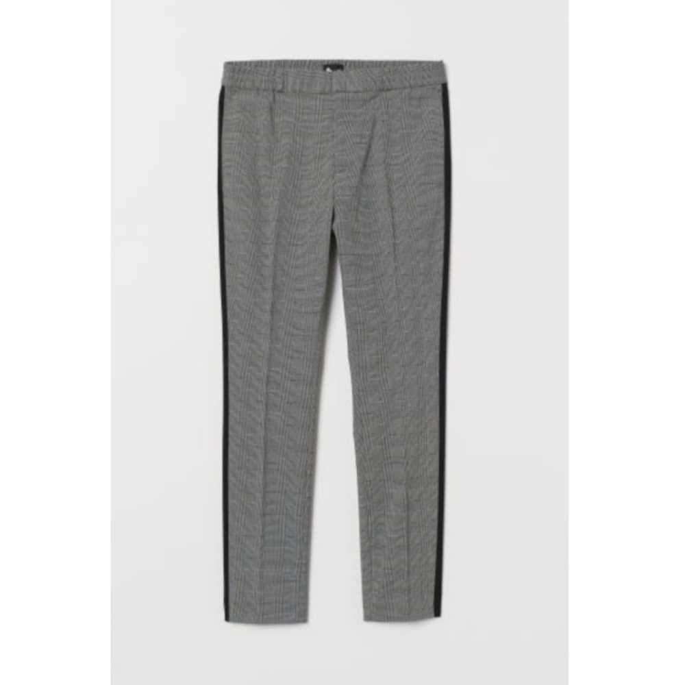 H&M Menwith_ Collab Men's Plaid Slim Trousers Pants Slacks with Side Stripes 30R